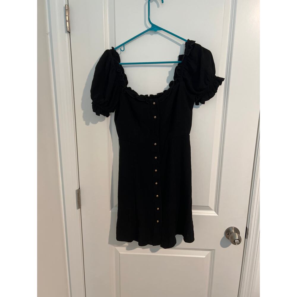 Show Me Your Mumu Black Button-Front Mini Dress – Size Small